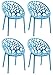 Produktbild CLP 4er-Set Gartenstuhl Hope Aus Kunststoff I 4 x Wetterbeständiger Stapelstuhl Mit max 150 KG Belastbarkeit, Farbe:blau