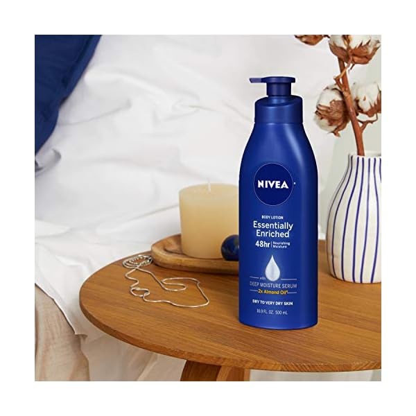 NIVEA-Essentially-Enriched-Body-LotionDry-to-Very-Dry-Skin-169-Fl-Oz-Package-may-vary NIVEA Essentially Enriched Body Lotion for Dry Skin, 48-Hour Moisturizing Lotion with Deep Nourishing Serum and Almond Oil, 16.9 Fl Oz Pump Bottle