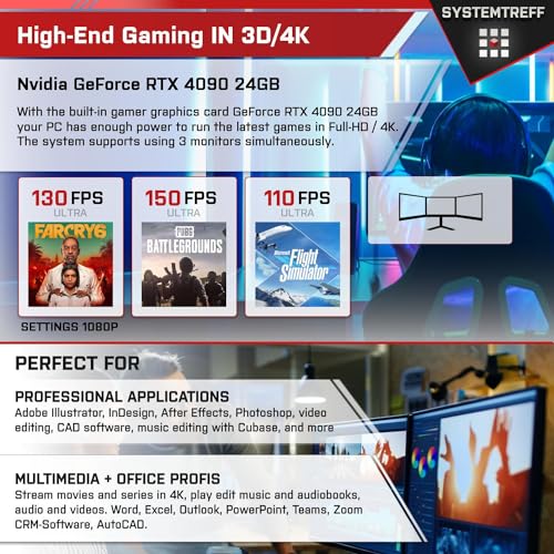 SYSTEMTREFF High-End Gaming PC AMD Ryzen 7 7700X 8x5.4GHz | Nvidia RTX 5090 32GB DX12 | 2TB M.2 NVMe | 32GB DDR5 RAM | Windows 11 | WLAN Desktop Computer Rechner für Gamer, Zocker & Streamer – Bild 6