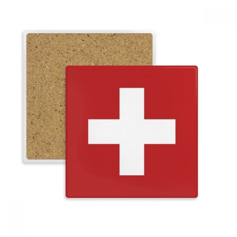 Coaster Suisse drapeau pays dessous de verre absorbant pierre porte-tasse