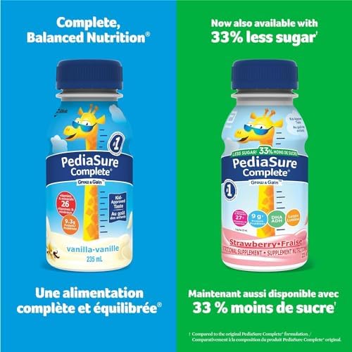 PediaSure Complete Reduced Sugar, 33% Less Sugar, Nutritional Supplement, 4 X 235 ml, Strawberry, 940 ml — view 3