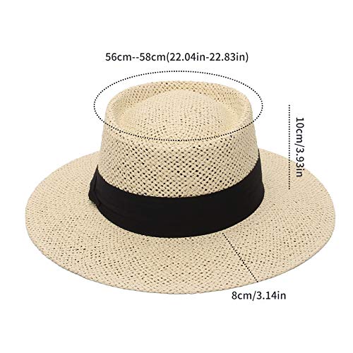 Chapeau de paille femme et homme style panama à large bord été - 5