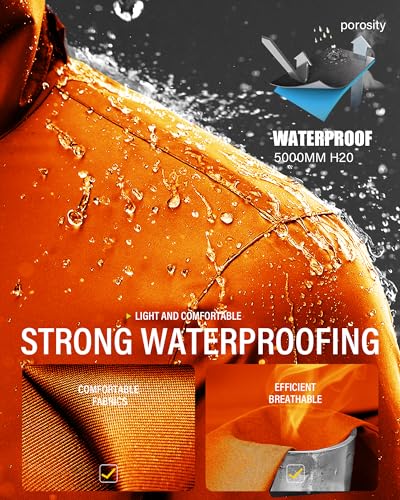Image of iCreek Rain Suit Waterproof Jacket and Pants Hi Vis Raincoat for Men and Women Reflective Outdoor for All-Sport Work