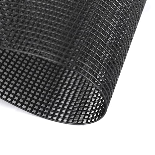 Image of Savita 6pcs Plastic mesh Sheets 7 Count Needlepoint Canvas for Embroidery Crafting and Knit and Crochet Projects (Black)