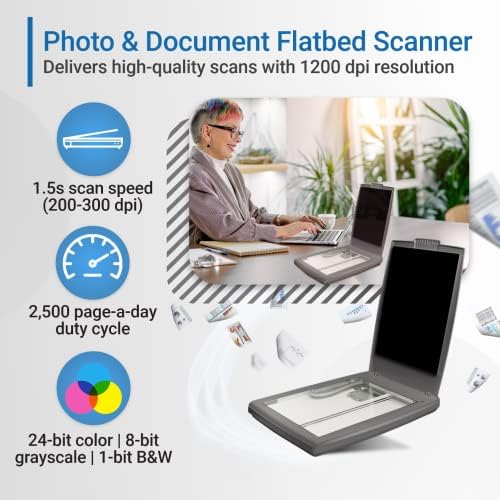 Visioneer 7800 Scanner de photos et de documents couleur à plat pour PC