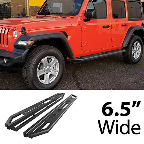HD Ridez Jeep Side Steps Armor Compatible with Jeep Wrangler JL 2018-2025 4-Door (Include 21-25 4xe) (Factory sidesteps or Rock Rails Have to be Removed) (Nerf Bar Side Steps Side Bars)