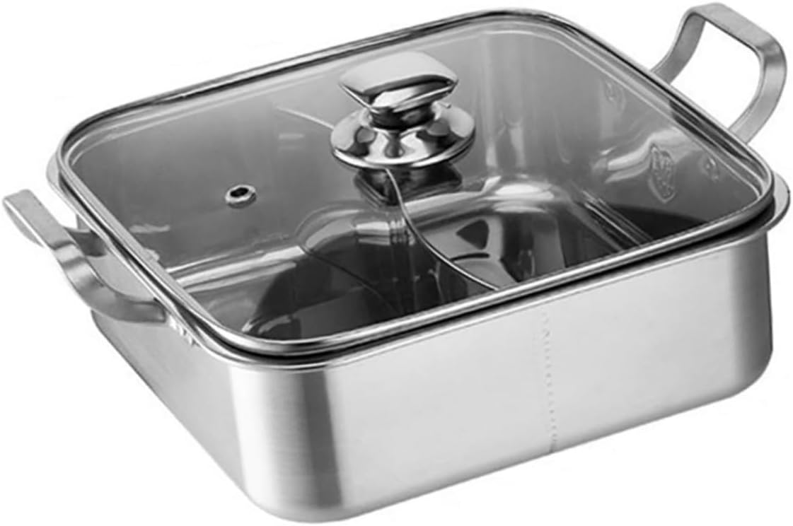 Dual-sided Hotpot Cooker Stainless Steel Multi-function Pot for Home and Restaurant Use Easy to Clean Divided Design for Double Flavor Enjoyment