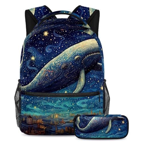 Cartable bleu baleine paillettes idéal pour la rentrée des classes