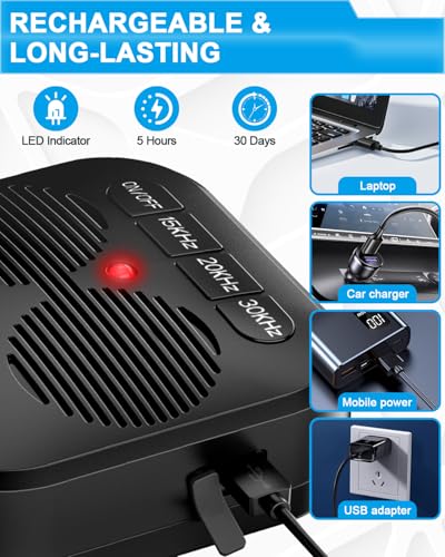Image of ALKD Anti Barking Device for Dogs, Humane Rechargeable Bark Box Up to 33Ft Range Home Yard Outdoor Use Stop Dog Barking, Ultrasonic Dog Barking Deterrent Devices with 3 Modes(Black)