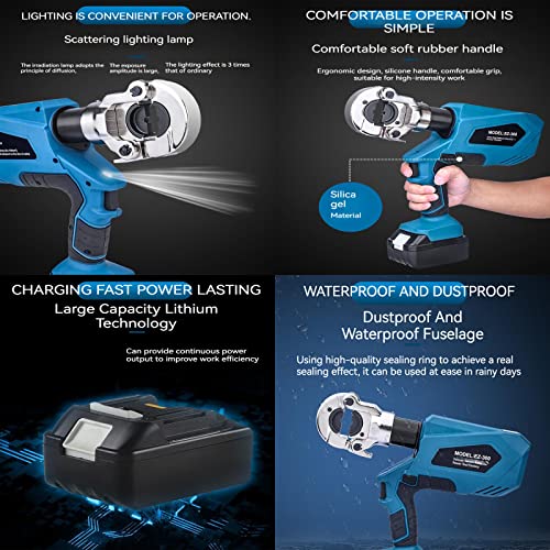 18v Ferramenta De Crimpagem Hidráulica, 2 Alimentadas Por Bateria (4000mah), Um Tempo De Crimpagem: