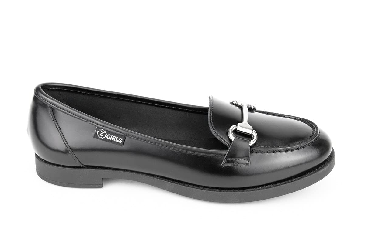 Mocasin Uni 485 College Negro Zapato Castellano Adolescentes NIÑA Uniforme Escolar Resistentes Impermeables