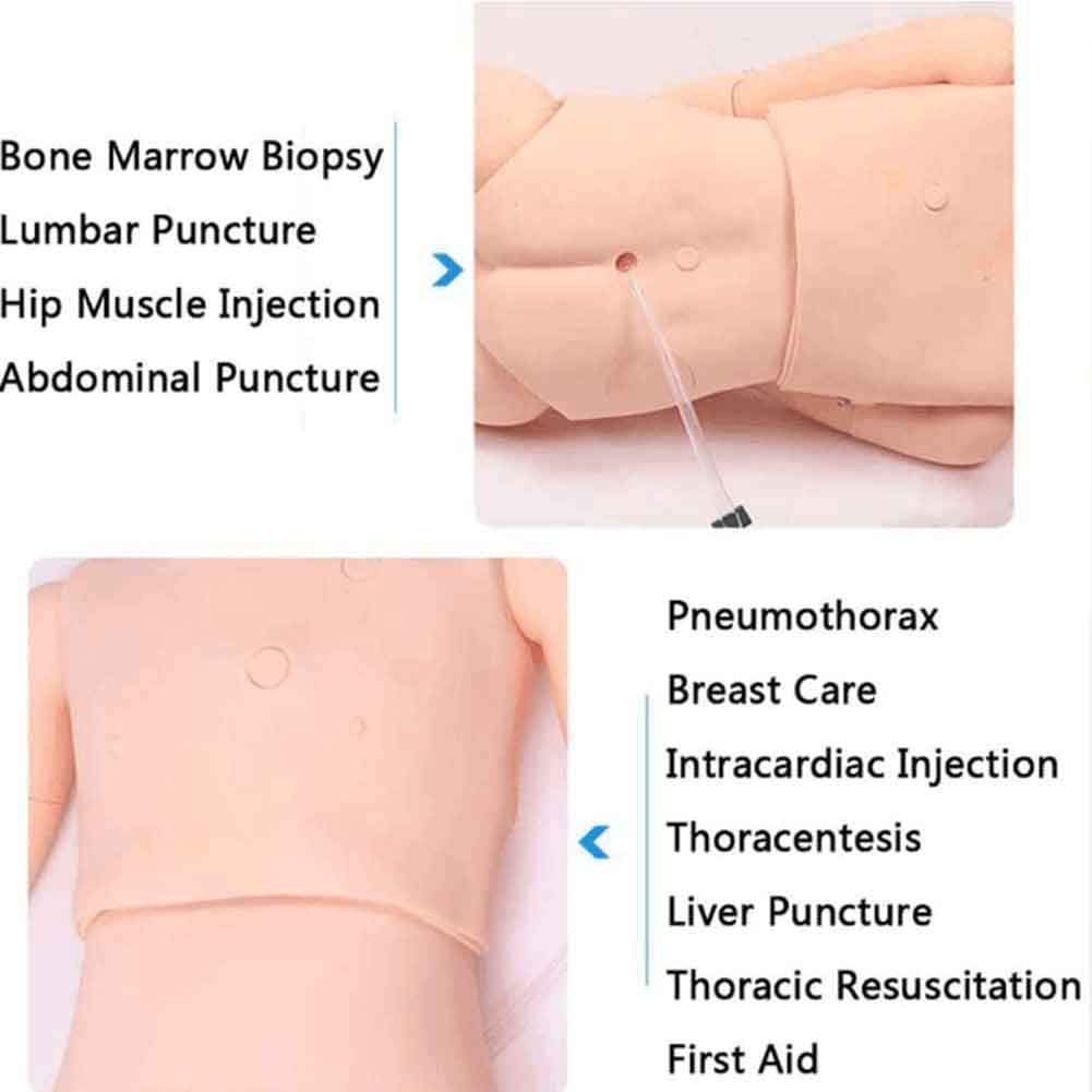 Patientenpflege-Simulator, Pflegepuppe – PVC-Männchenmodell, menschliches anatomisches Demonstrationsmodell – Bildungsbedarf, mit Blutdruckmessung für Schule, Bildung