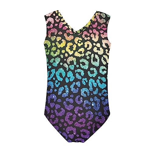 Image of INSTANTARTS Leopard Leotard Girl Gymnastics Toddler Tank Biketards One Piece