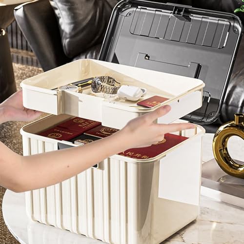Boîte de rangement verrouillable compacte à code pour documents et clés de maison - 3