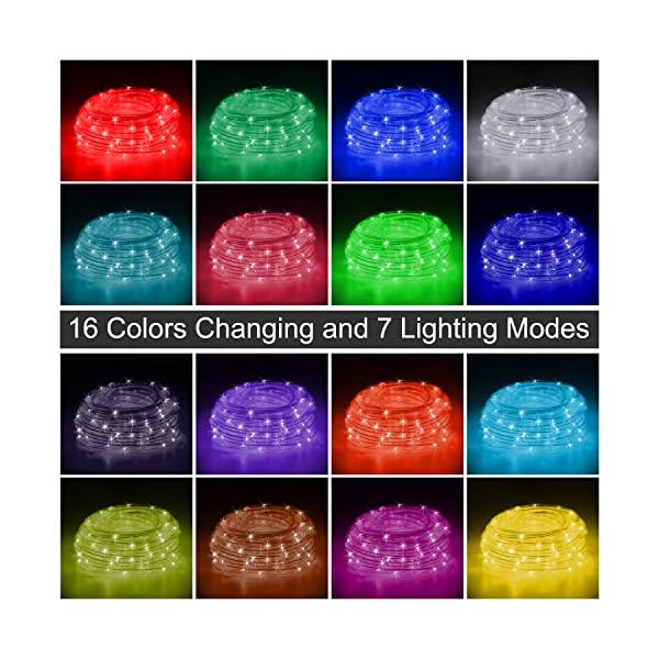 RUNDA Lichterketten, 2 Stück, 100 LEDs, mit Fernbedienung, 16 Farben, wechselnde Helligkeit, verstellbare Lichterkette… – Bild 3