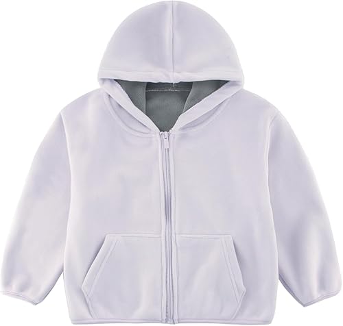 POBIDOBY Kids Zip Hoodie for Winter&Autumn, Toddler Fleece Jacket Coat for Kids 