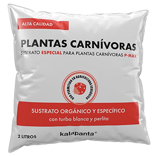 Kalapanta - Sustrato para Plantas carnívoras: Drosera, Sarracenia, Venus, Dionaea. Calidad Profesional. Ecológico, 2 litros. Permitido en Agricultura ecològica, 100% organico.