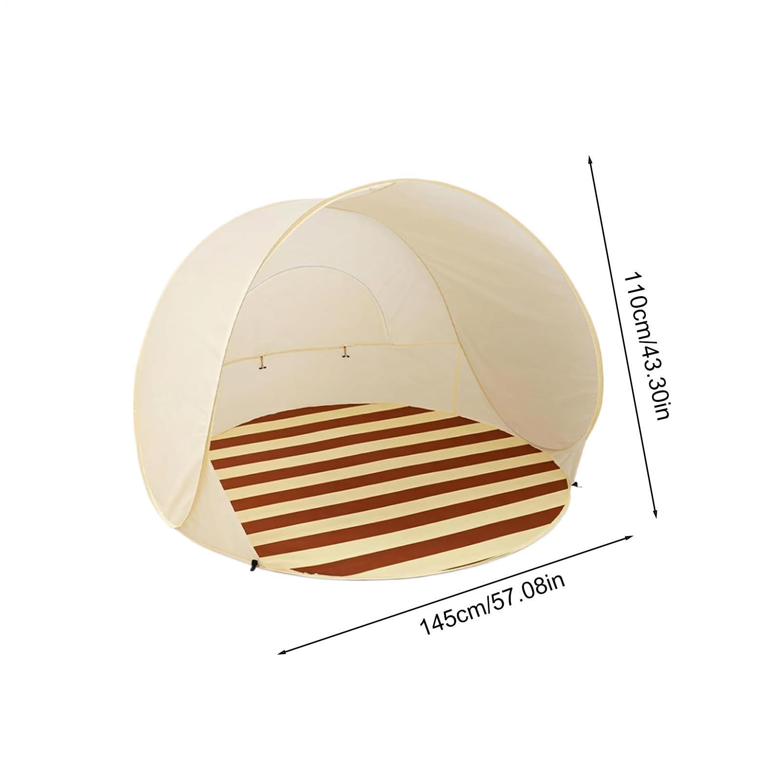 Tienda de Playa con protección Solar Impermeable y Plegable | para playa para 3 personas, camping, senderismo, viajes, aire libre, verano, parque, familia