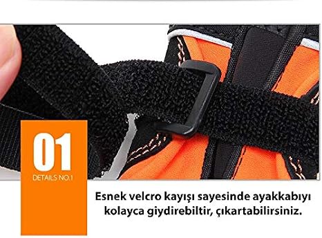 TRUE LOVE Suya Dayanıklı, 2'li Turuncu Köpek Ayakkabısı 4