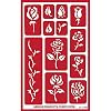 Over'N'Over Reusable Glass Etching Stencils Durable Self-Stick Designs for Glass, Mirrors, and Ceramics with Armour Etch Cream 5 x 8 Stencil Sheet - Rose Buds