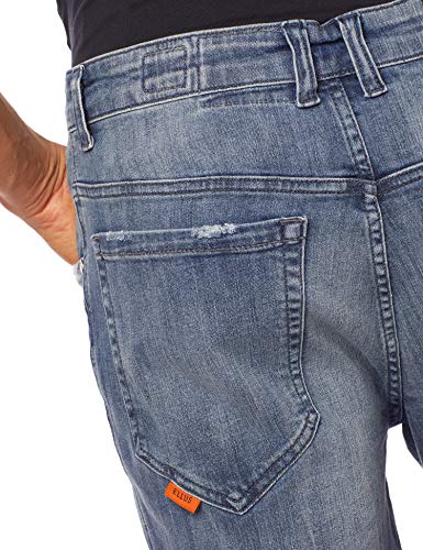 Bermuda Jeans High Comfort Stretch (Rock) Et Couro Lav.Medio C/Tie Dye 42