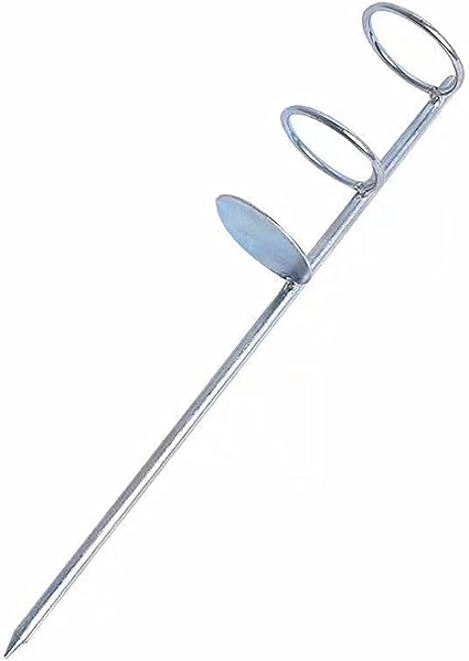 El soporte para caña de pescar de Worparsen es resistente al desgaste y antideslizante, con una estructura de metal que garantiza durabilidad. Con picos para estabilizar en el suelo, es compatible con la mayoría de cañas de pescar. Disponible en longitudes de 30 cm, 40 cm y 50 cm.