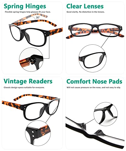 Image of Eyekepper Classic Reading Glasses for Men 5 Pack Spring Hinges Readers