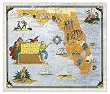 “Ye True Chart of Pirate Treasure” Map – Vintage Florida Pirate Lore Poster (20x17')