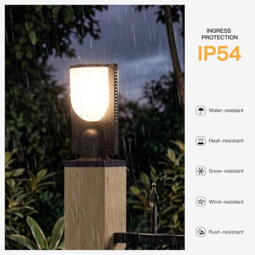 MVBT Glass Outdoor Post Lights Hard Wired, Post Light Fixture with E26 Bulb by MVBT - Used condition - Image 4