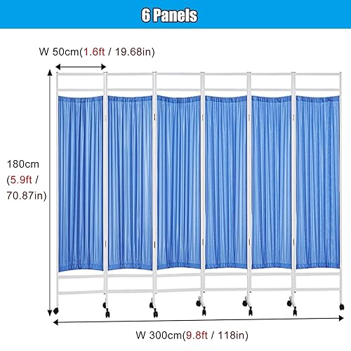 Écran de séparation de pièce bleu de 300 cm et paravent médical pour laboratoire