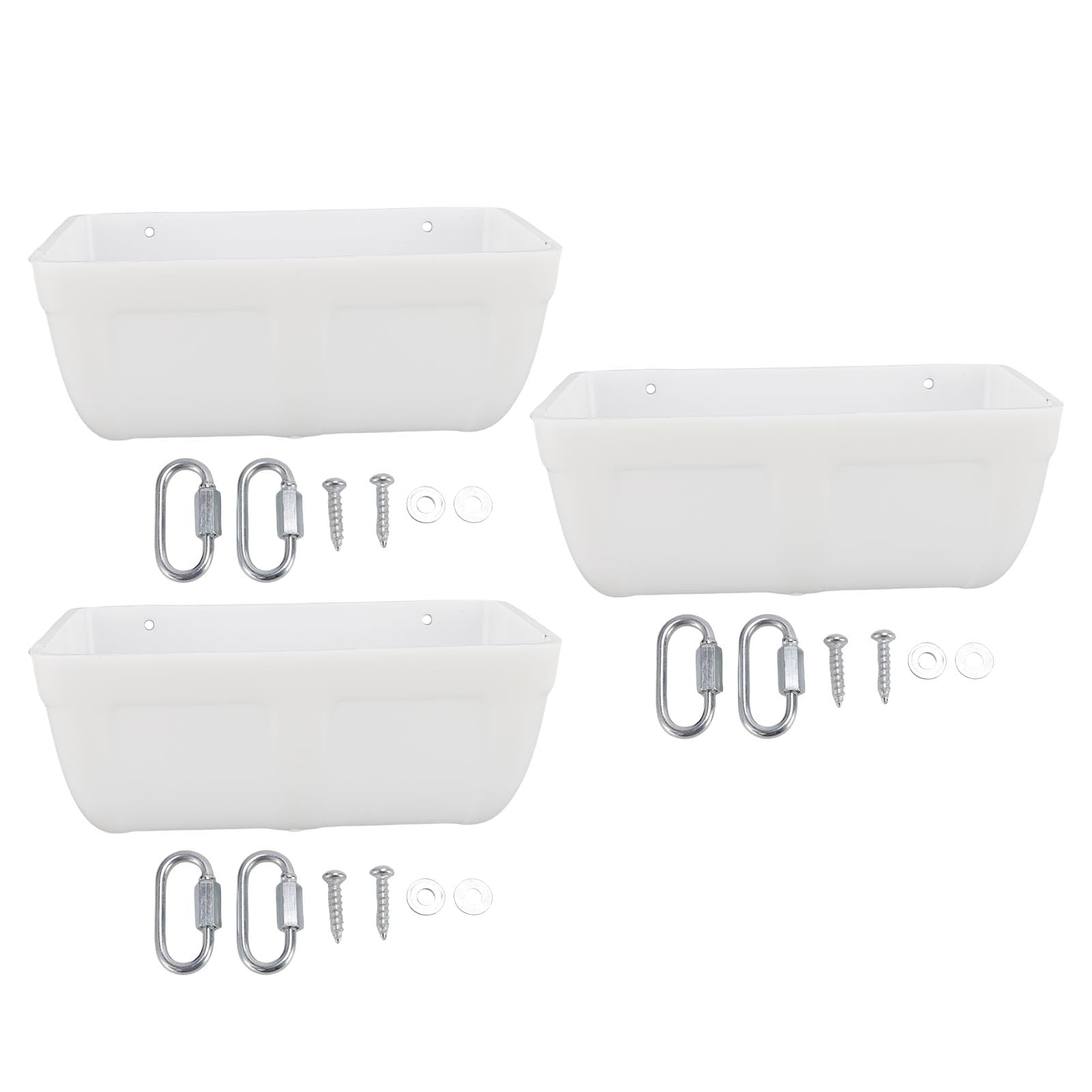 Alomejor Hängender Hühnerfuttertrog aus Kunststoff mit Großem Fassungsvermögen, Viehfutterbehälter für den Bauernhof (White)