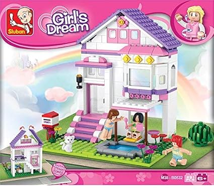 Sluban Girls Dream Swimming Pool Villa Building Block Toys 291 Pcs Multi Color Lego Compatible Educational Toy M38-B0532