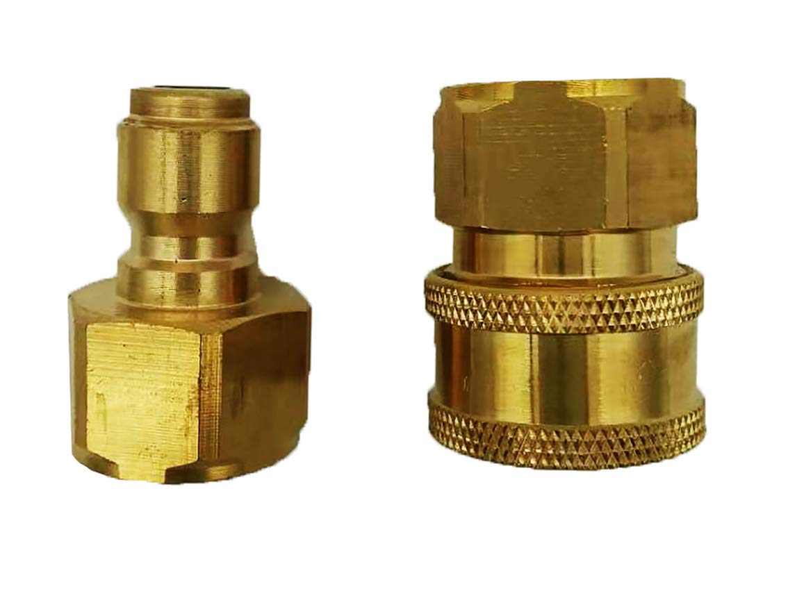 Millie Pressure Washer Adapter 3/8" M22 Quick Connector Kit, for Attach a Hose to The Water Pumps, Hose Reels, Max Pressure 5000 PSI Rating