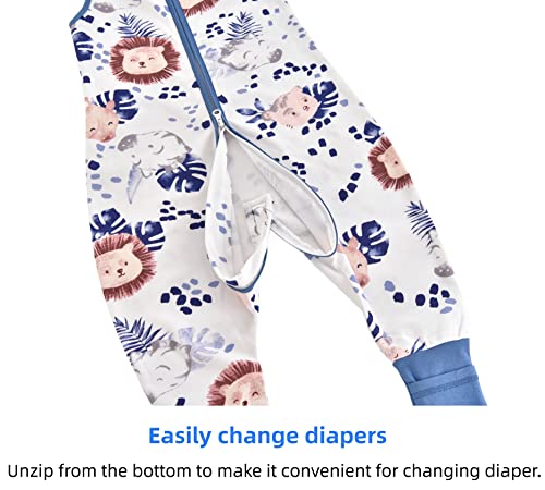 Chilsuessy Baby Sommerschlafsack mit Füßen 0.5 Tog Kleine Kinder Schlafsack mit Beinen Unwattiert 100% Baumwolle Schlafstrampler für Jungen… – Ansicht 6