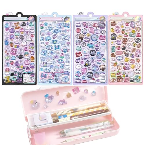 LKCCTK シール 立体 ごほうびシール デコシール 4枚セット 可愛い キラキラな 貼り付け可能 手芸用品 DIY 手帳 日記帳用 携帯電話飾り用のサムネイル