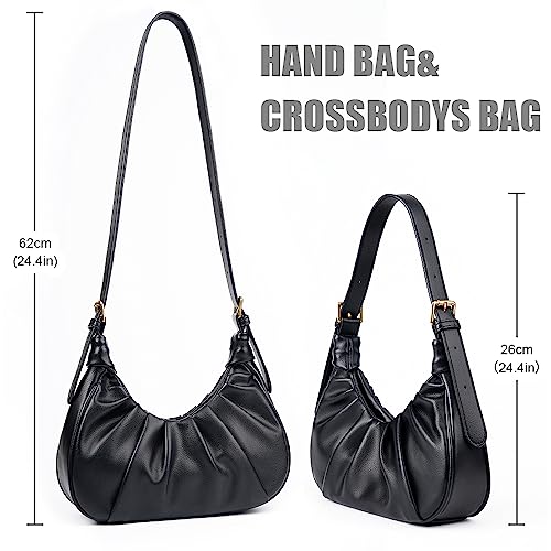 Image of Women's Shoulder bag Small Leather crossbody Purse Vintage Chic cloud Hobo handbag