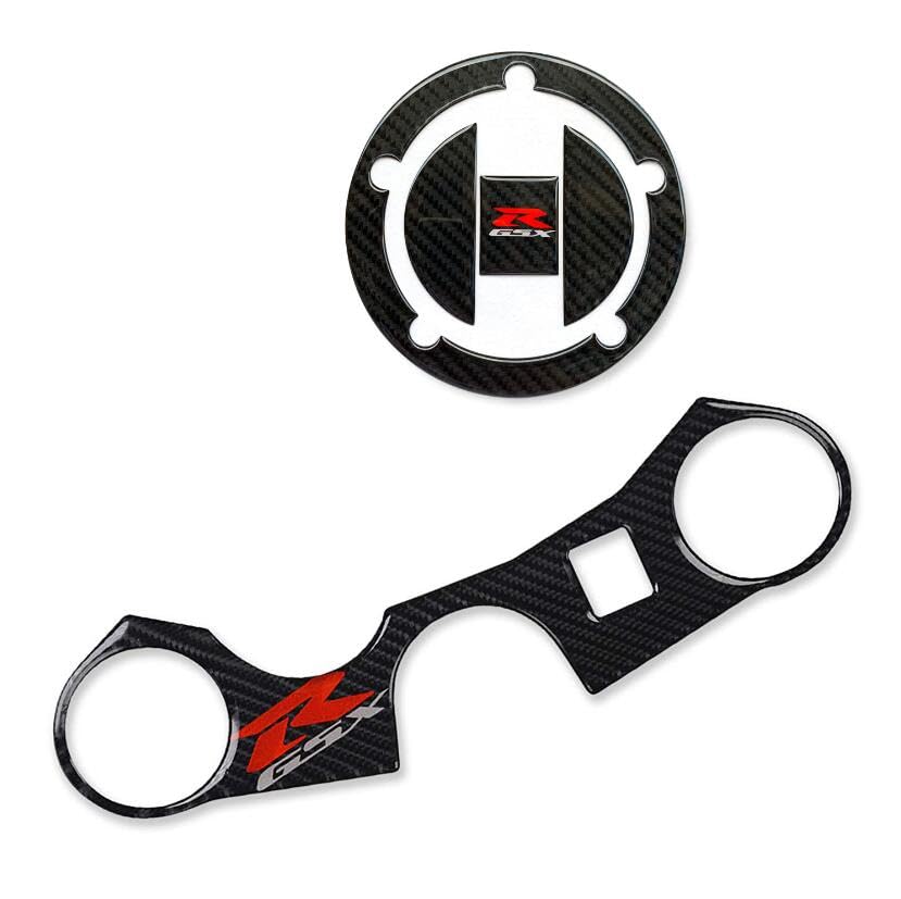 Inovey Autocollant décoratif 3D en fibre de carbone pour réservoir de carburant de moto GSXR 600/750/1000 K6 K7 K8 K9 L1 2006-2017 (#2)