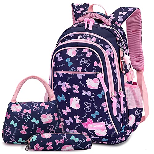 3PCS School Backpack for Girls, Kids Bookbags Set Primary Girls S...