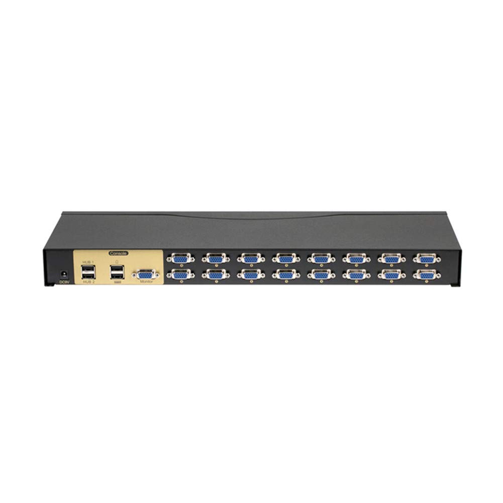 Commutateur KVM VGA USB, commutateur KVM 16 Ports VGA 16 en 1 télécommande projecteur vidéo avec câble VGA 16: pour Win98 / ME / 2KP4 / XP / 2003, Linux, Mac (16 Ports)