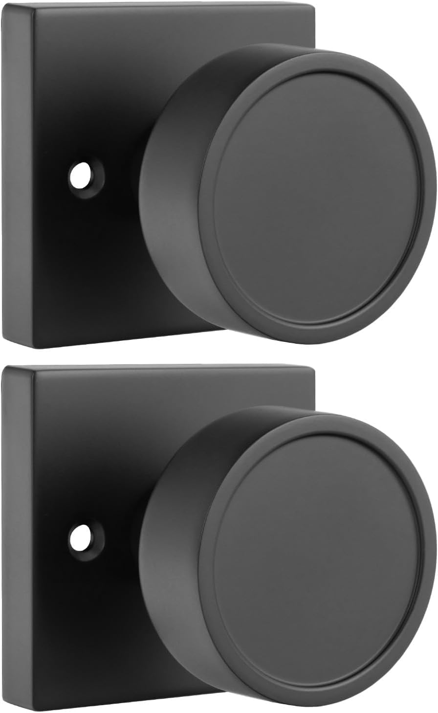 Haidms Black Dummy Door Knobs, No-Turning Dummy Knob for Closet, 2 Pieces