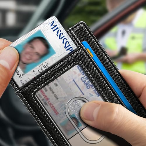 Slim Wallet,Skinny Minimal Thin Front Pocket Wallet Card Holder For Men 7Cards 3.15"x4.5",Gift-Boxed4