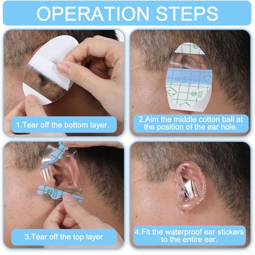 80 fundas desechables impermeables para las orejas, para ducha, surf, esnórquel, natación, deportes acuáticos, baño de niños, mujeres, hombres, adultos, festivales, regalos, 3.15 x 1.97 pulgadas - imagen 3