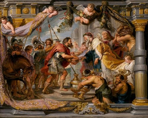 Tableau Rubens Abraham et Melchisédek pour habiller un grand mur vide de chambre 60x90cm