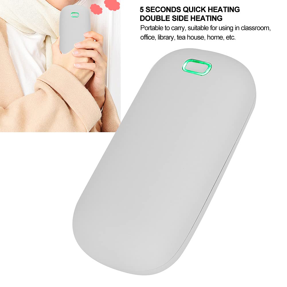 Mini scaldamani elettrico USB con doppio lato e controllo della temperatura, scaldamani portatile per esterni, ufficio e classe, batteria da 4000 mAh, 50-60 °C