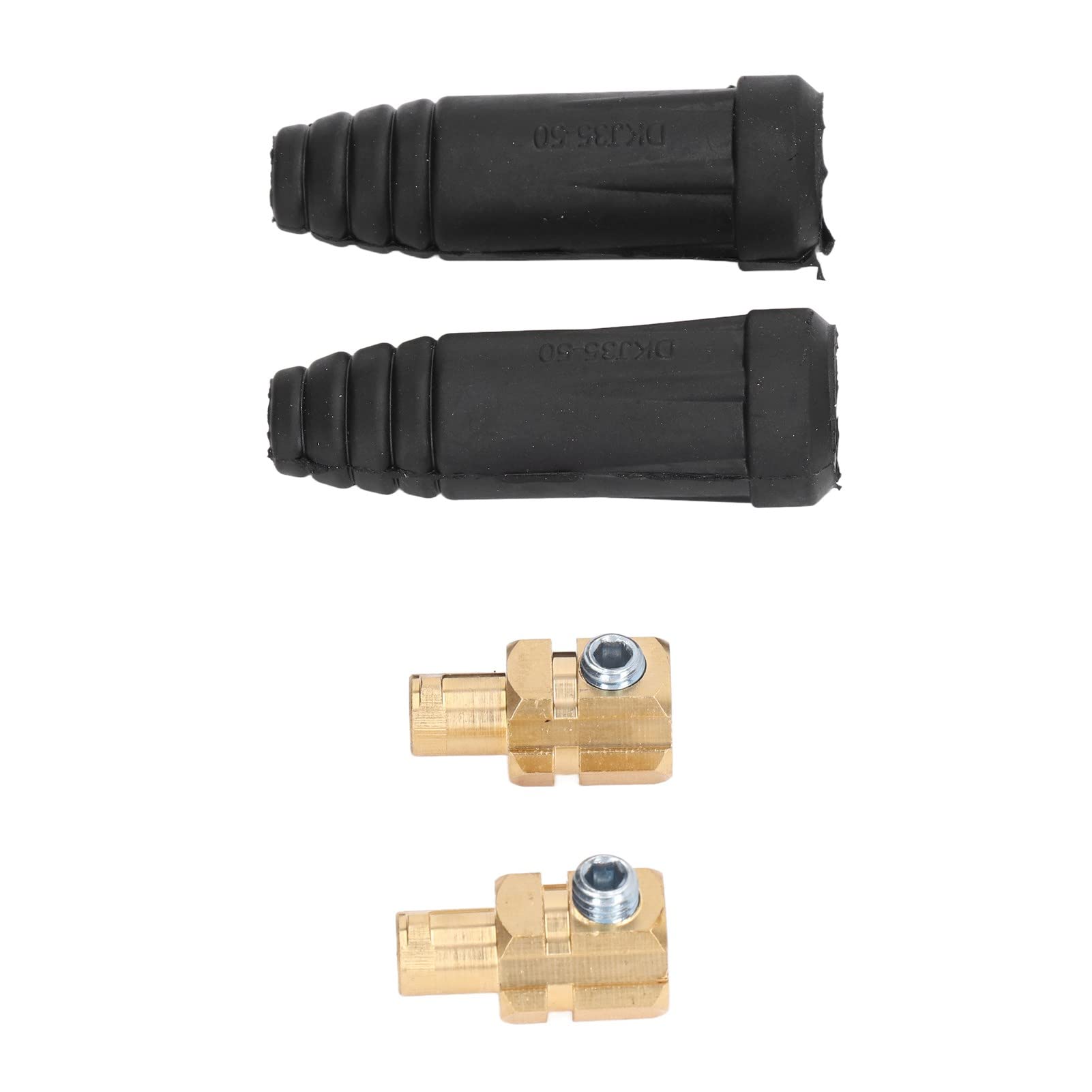 Welding Cable Quick Connector Welding Cable Extension Plug Socket Joint Connector Welding Cable Joint Quick Connector Welder Black Cable Joint 315A 35-50mm Rubber+Brass