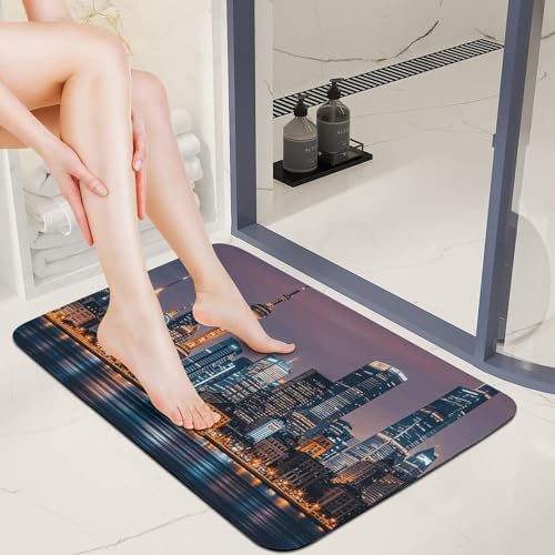 Tapis de bain de sol en diatomée absorbant l'humidité avec dos antidérapant