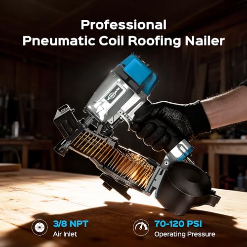 Image of YARDCARE 15‑Degree Pneumatic Coil Roofing Nailer for 7 /8″ to 1-3 /4″ Nails