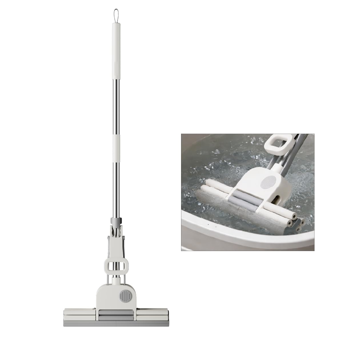 Lifelong PVA Sponge Mop with Telescopic Handle with High Absorbency Sponge Head for Home Floor Cleaning | Self-Wringing Squeeze Mop for Marble, Tile & Hardwood Floors-image-10