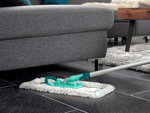 Leifheit rückenschonender Bodenwischer Profi XL micro duo Telescope, Teleskopstiel 87-142cm aus...