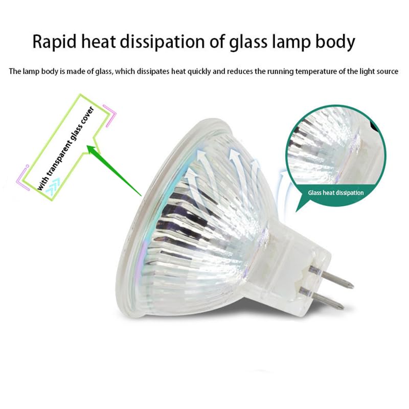 Żarówki LED Gu5.3 Mr16 4 żarówki LED Mr16 Do Jazdy Dziennej Ca DC 12 V 5 W Gu5.3 Baza Bipin odpowiednik żarówki halogenowe 50 W, zimna biel, 7 W